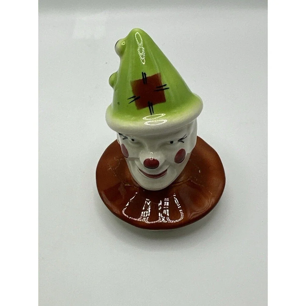 Tony Wood Studio Scarecrow Clown Teapot & Egg Cup Set England AS-IS Repair
